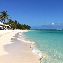 Caribbean Holidays, Haiti All Inclusive, A relaxed tropical beach in Haiti with clear turquoise water, pale sand, palm trees and a comfortable beachfront resort