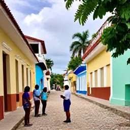 Caribbean Holidays, Haiti All Inclusive, Visitors exploring a historic Haitian landmark with colourful streets, tropical vegetation and a knowledgeable local guide