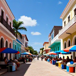 Caribbean Holidays, Haiti April Tours, Colourful Haitian street scene in April with local markets, tropical sunlight and historic architecture