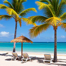 Caribbean Holidays, Haiti August Holidays, A relaxed Haitian beach resort in August with turquoise sea, palm trees, sun loungers and a welcoming all-inclusive holiday atmosphere