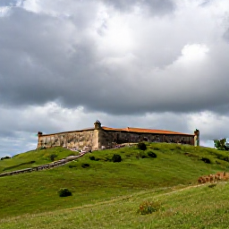 Caribbean Holidays, Haiti Backpacking, Citadelle Laferri&egrave;re on a green Haitian mountaintop under dramatic tropical clouds