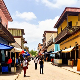 Caribbean Holidays, Haiti Backpacking, Colourful street scene in Port-au-Prince, Haiti, with local markets, historic buildings and travellers exploring in warm January sunshine