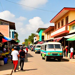 Caribbean Holidays, Haiti Backpacking, Colourful street scene in Port-au-Prince, Haiti, with local markets, painted tap-tap buses and travellers exploring in warm February sunshine