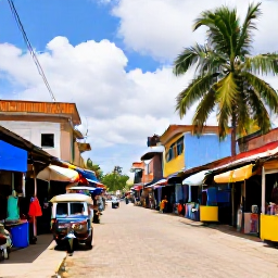 Caribbean Holidays, Haiti Backpacking, Colourful street scene in Port-au-Prince, Haiti, with local markets, tap-taps and tropical light