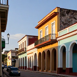Caribbean Holidays, Haiti Backpacking, Colourful streets and historic architecture in Port-au-Prince, Haiti, photographed in warm September light