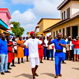 Caribbean Holidays, Haiti Backpacking, Friendly Haitian musicians and dancers performing at a colourful January street celebration while travellers watch from the edge of the crowd