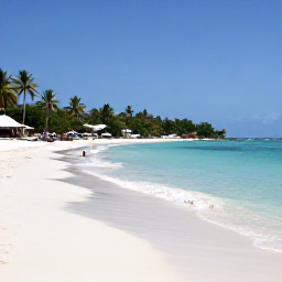 Caribbean Holidays, Haiti Backpacking, Palm-fringed beach and turquoise Caribbean water near a quiet Haitian coastal village in January
