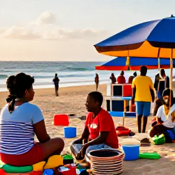 Caribbean Holidays, Haiti Beach Holidays, A colourful Haitian market beside the coast, with local food, handmade crafts and friendly people in warm afternoon light