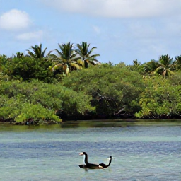 Caribbean Holidays, Haiti Birdwatching, A quiet Haitian wetland and coastal lagoon with mangroves, shallow water and tropical birds in August
