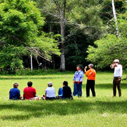 Caribbean Holidays, Haiti Birdwatching, A relaxed birdwatching group recording sightings beside a peaceful Haitian woodland clearing in April