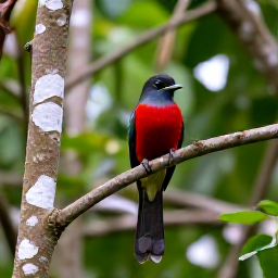 Caribbean Holidays, Haiti Birdwatching, Close view of a Hispaniolan trogon and other native birds among Haitian mountain forest foliage