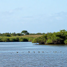 Caribbean Holidays, Haiti Birdwatching, Haitian wetland and coastal landscape with waterbirds, mangroves and a calm November sky