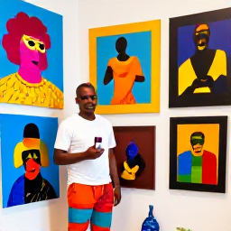 Caribbean Holidays, Haiti City Breaks, Haitian artists displaying vibrant paintings and colourful crafts in a bright Port-au-Prince gallery