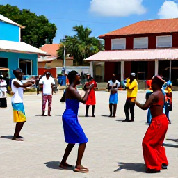 Caribbean Holidays, Haiti Culture Holidays, Colourful Haitian cultural festival with dancers, musicians and local visitors in a lively town square