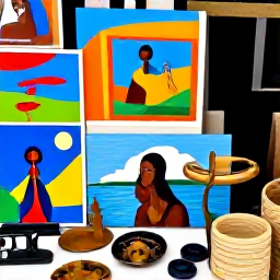 Caribbean Holidays, Haiti Culture Holidays, Haitian artisan market displaying colourful paintings, metalwork, woven baskets and handmade souvenirs