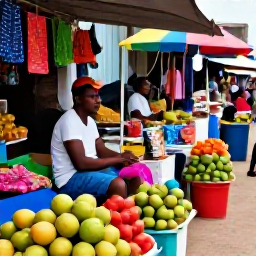 Caribbean Holidays, Haiti December Backpacking, Colourful Haitian street market in December with tropical fruit, handmade crafts and friendly vendors, authentic documentary travel photograph