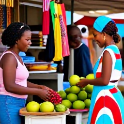 Caribbean Holidays, Haiti December Holidays, Couple exploring a colourful Haitian market with local crafts, tropical fruit and friendly stallholders