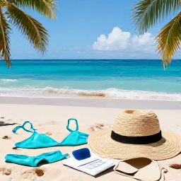 Caribbean Holidays, Haiti December Holidays, Happy travellers preparing for a December holiday in Haiti, with beachwear, travel documents and a sunny Caribbean background
