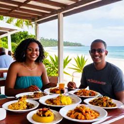 Caribbean Holidays, Haiti Family Holidays, A welcoming family-friendly Haitian restaurant serving colourful Caribbean dishes on a shaded terrace