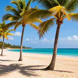 Caribbean Holidays, Haiti February Holidays, A bright February morning on a quiet Haitian beach, turquoise sea, palm trees and soft golden sand