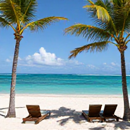 Caribbean Holidays, Haiti February Holidays, Sunny Caribbean beach at a Haiti all-inclusive resort in February, with turquoise water, palm trees and comfortable loungers
