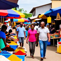 Caribbean Holidays, Haiti February Tours, Travellers walking through the colourful Iron Market in Port-au-Prince, Haiti, surrounded by crafts, spices, fabrics and friendly local traders
