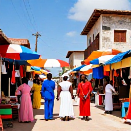 Caribbean Holidays, Haiti February Weddings, Wedding guests exploring a colourful Haitian market and historic street after a beach wedding, with local crafts and sunny weather