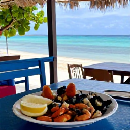 Caribbean Holidays, Haiti Fishing, Fresh local seafood meal served at a simple seaside restaurant in Haiti
