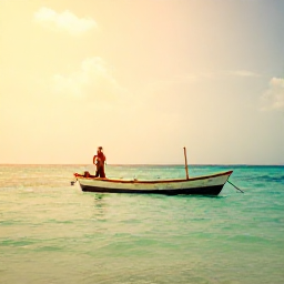 Caribbean Holidays, Haiti Fishing March, Traditional fishing boats and calm turquoise sea off the coast of Haiti in warm March sunshine