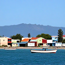 Caribbean Holidays, Haiti Fishing May, A friendly Haitian coastal village with fishing boats, colourful buildings and mountains in the background