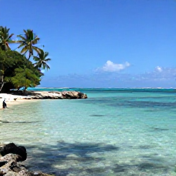 Caribbean Holidays, Haiti Fishing October, Anglers fishing beside clear Haitian coastal water, with rocky shoreline, palm trees and bright October sunshine