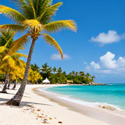 Caribbean Holidays, Haiti Holidays April, Sunny Caribbean beach in Haiti in April, with turquoise water, palm trees and a relaxed all-inclusive resort atmosphere