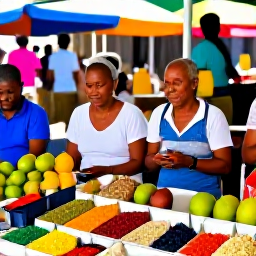 Caribbean Holidays, Haiti Holidays, Colourful Haitian street market with local crafts, tropical fruit, spices and friendly shoppers