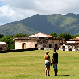 Caribbean Holidays, Haiti Holidays May, Couple exploring the historic Citadelle Laferri&egrave;re in Haiti, surrounded by green mountain scenery under a bright May sky