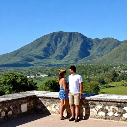Caribbean Holidays, Haiti Honeymoon March, A couple exploring the historic Citadelle Laferri&egrave;re in Haiti, overlooking green mountain landscapes under a clear March sky