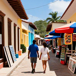 Caribbean Holidays, Haiti Honeymoons, A couple exploring colourful Haitian culture near a historic market and colonial architecture, with local artwork and tropical scenery