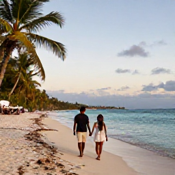 Caribbean Holidays, Haiti Honeymoons, A couple walking hand in hand along a quiet Haitian beach at sunset, with turquoise water and palm trees