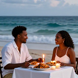 Caribbean Holidays, Haiti Honeymoons, A romantic beachfront dinner for two in Haiti, with fresh seafood, candles and gentle waves in the background