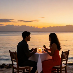Caribbean Holidays, Haiti Honeymoons, Candlelit dinner for two at a Haitian seaside restaurant at sunset