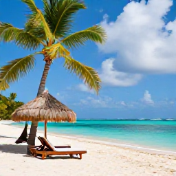 Caribbean Holidays, Haiti Honeymoons, Romantic secluded tropical beach in Haiti with turquoise water, palm trees and two sun loungers