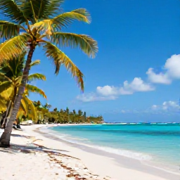 Caribbean Holidays, Haiti Honeymoons, Sunny Haitian coastline with clear blue sea, sandy beach and palm trees in February