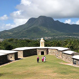 Caribbean Holidays, Haiti in August, Visitors exploring the historic Citadelle Laferri&egrave;re in northern Haiti, with mountain views, stone fortifications and dramatic tropical scenery