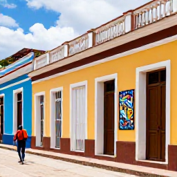 Caribbean Holidays, Haiti in February, Backpacker walking through Jacmel, Haiti, admiring colourful colonial buildings, artisan workshops and local artwork
