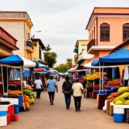 Caribbean Holidays, Haiti in January, A colourful Haitian market street with local crafts, friendly people, tropical produce and historic buildings in warm daylight
