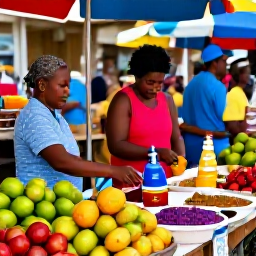 Caribbean Holidays, Haiti in June, Visitors exploring a colourful Haitian market in June, surrounded by handmade crafts, fresh fruit, spices and friendly stallholders
