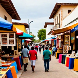 Caribbean Holidays, Haiti in March, Couple exploring a colourful Haitian market and historic streets, local artwork, lively atmosphere and warm daylight