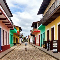 Caribbean Holidays, Haiti in November, Backpacker walking through the historic streets of Jacmel, Haiti, with colourful buildings and local art shops