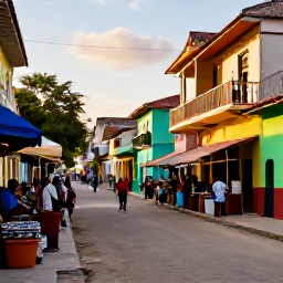 Caribbean Holidays, Haiti in November, Colourful Haitian street scene in November, with local people, market stalls and warm tropical light