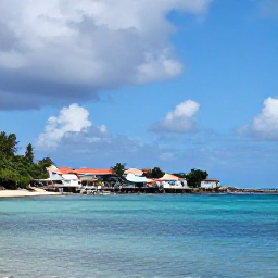 Caribbean Holidays, Haiti in September, A calm Haitian coastal village and turquoise bay beneath a partly cloudy September sky