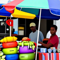 Caribbean Holidays, Haiti in September, Haitian market scene with colourful produce, handmade crafts and friendly traders under bright umbrellas